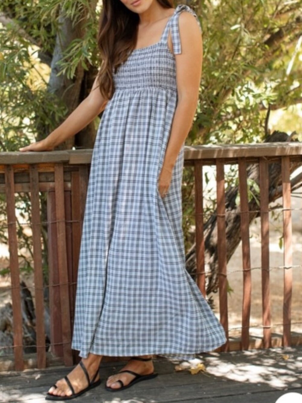 Carly Jean Los Angeles CJLA Smocked Camille Dress Black/White XL NEW in bag